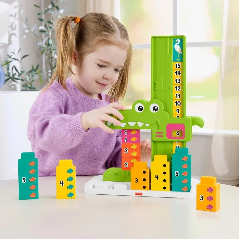 NEW Fisher-Price Alligator Counting Activity with 10 Stacking Blocks Preschool L